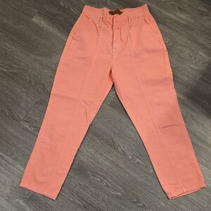 Coral High-Waisted Pants